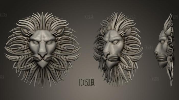 Lion HEAD STYLE HAIR stl model for CNC